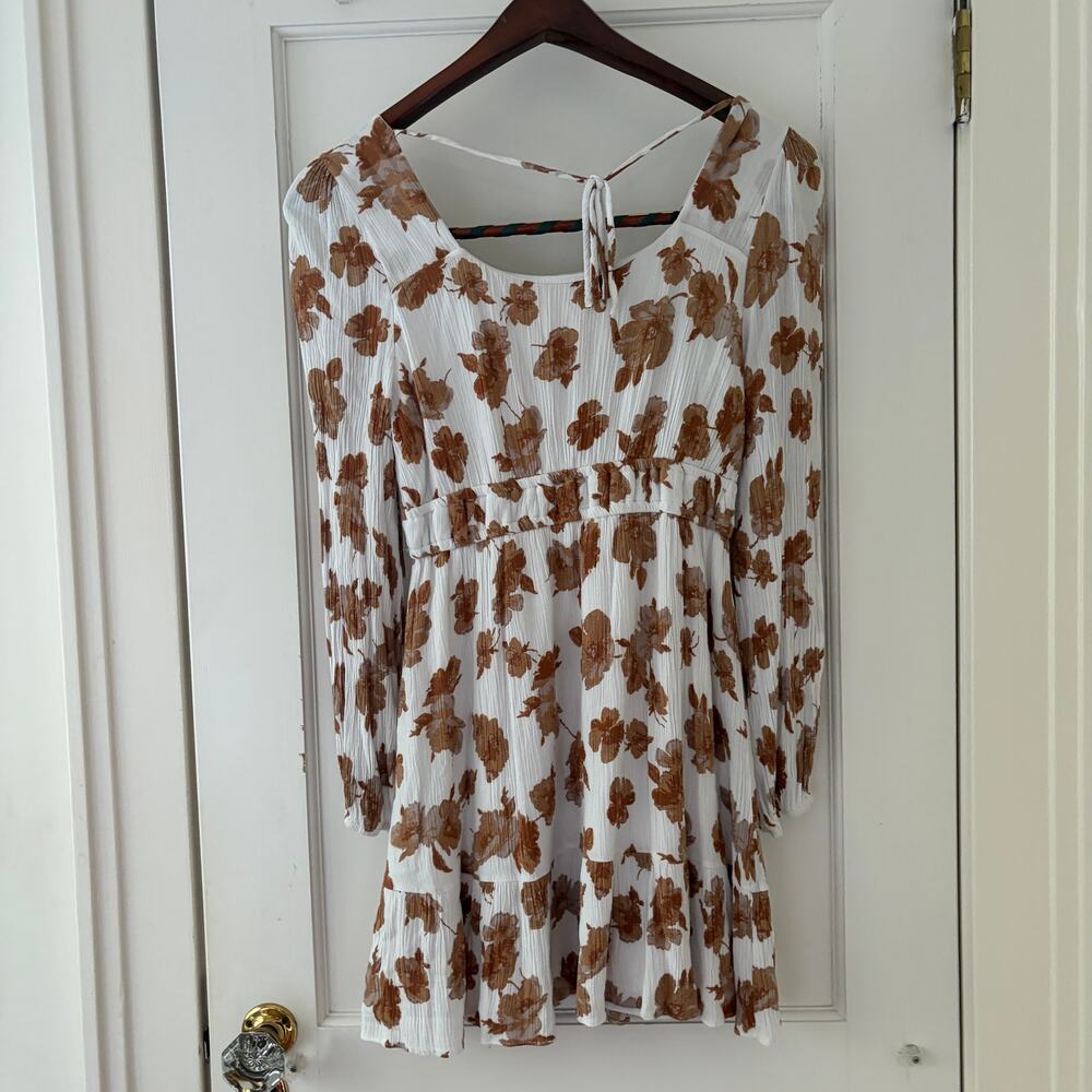 Altar'd State White Floral Mini Dress Size Medium - Picture 3 of 8